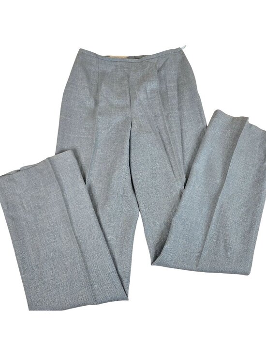 Escada Pants - Vintage Escada Lt Blue Wool Silk Linen High-Waisted Trousers Pants Womens XS